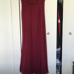 Floor length burgundy gown size XL